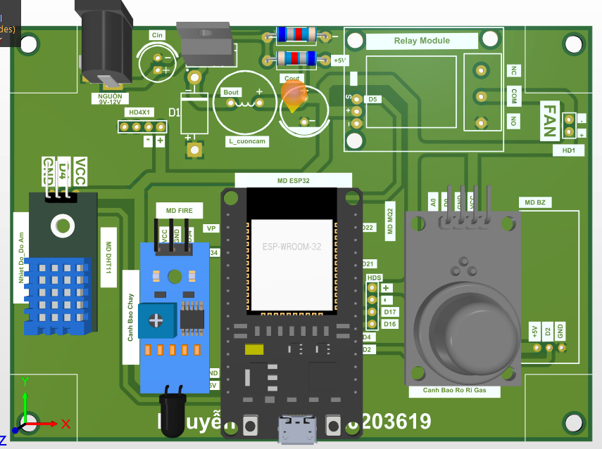 A green circuit board with many different components

Description automatically generated