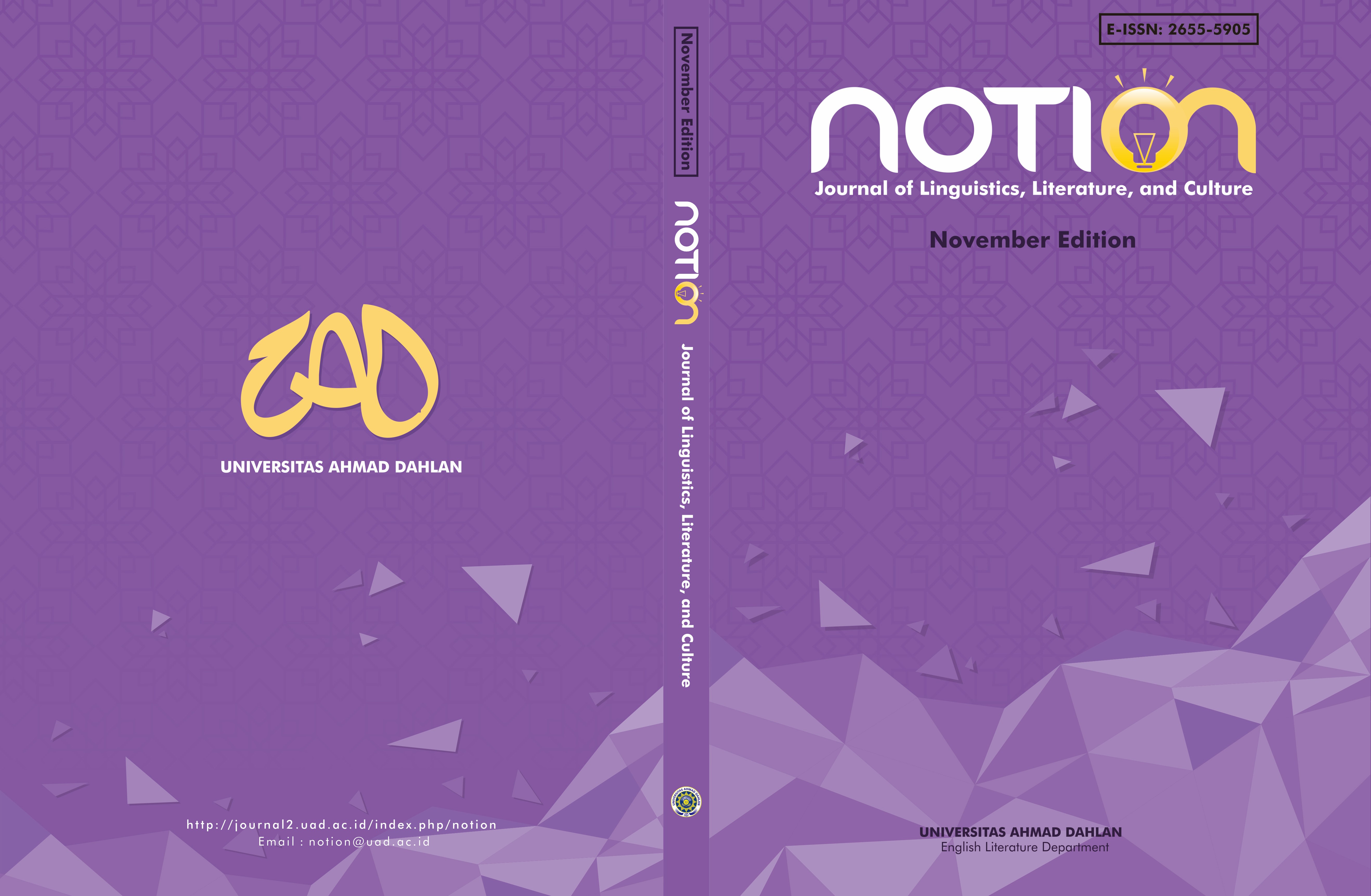 					View Vol. 7 No. 2 (2025): NOTION: Journal of Linguistics, Literature, and Culture
				