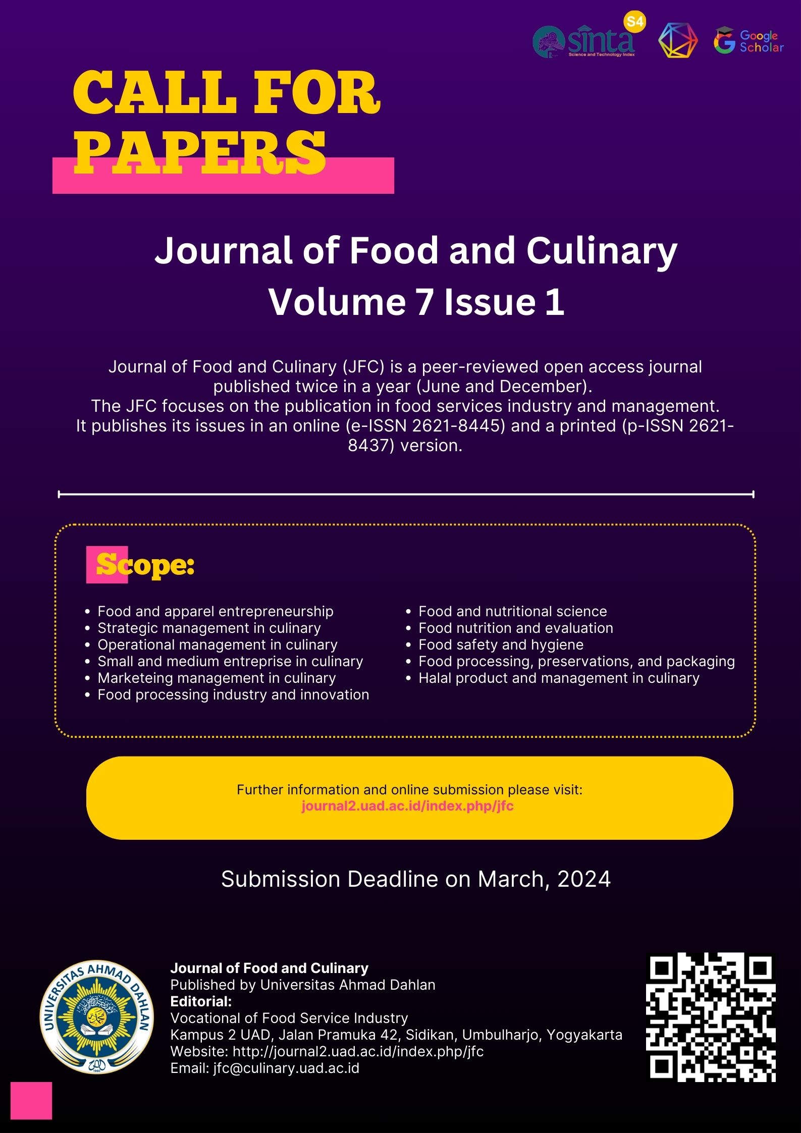 Call for Papers (vol 7 issues 1)